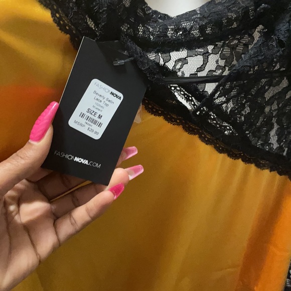 Fashion Nova Satin/Lace Crop Top - Picture 3 of 3